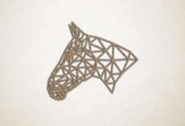 Line Art - Paard 3 - XS - 25x29cm - Eiken - geometrische wanddecoratie