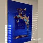 Kunstkartel Blue Coco Vlinder 120x180 Schilderij - Kunst op plexiglas