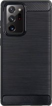 BMAX Carbon soft case hoesje geschikt voor Samsung Galaxy Note 20 Ultra - Zwart