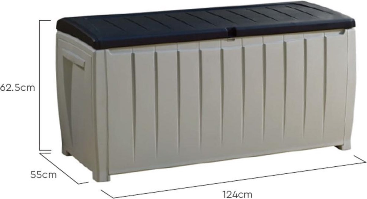Keter Novel Coffre de rangement - 340L - 124x55x62.5cm - Gris