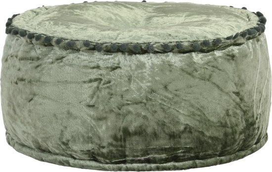 vidaXL - Poef - rond - 40x20 - cm - fluweel - groen