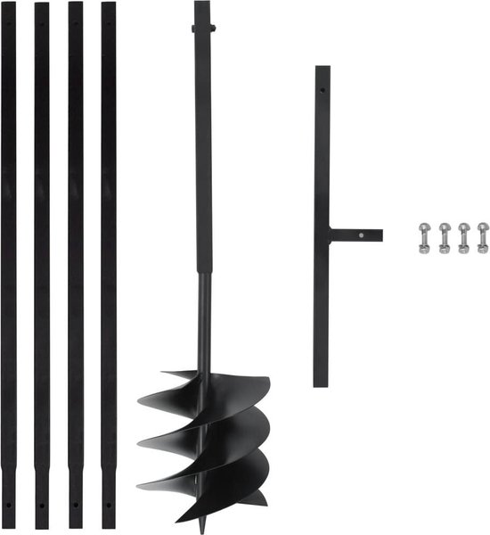 vidaXL Grondboor 80 mm en 9 m Verlengstuk Grond Boor Tuin Aarde Ploeg Auger vidaXL Grondboor 80 mm en 9 m Verlengstuk Grond Boor Tuin Aarde Ploeg Auger