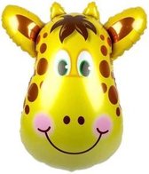 Giraffe ballon - 89x78cm - XL - Versiering - Thema feest - Verjaardag - jungle - Dieren - Jungle versiering - Folie Ballon - Ballonnen - Helium ballon
