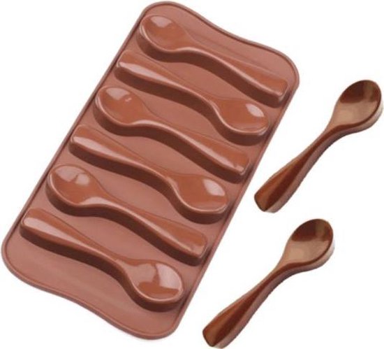 Consequent taart Verslaafd Chocolade Lepel - siliconen vorm voor ijsblokjes chocolade fondant - Bakken  -... | bol.com