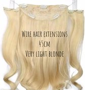 wire hair Clip In hair extensions met visdraad 45cm 180gram als human hair