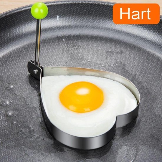 Bakvorm voor eieren & pannenkoeken - Hartvorm - RVS - Vaatwasser bestendig  | bol.com