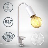 B.K.Licht - Klemlampen met E27 fitting - LED - wit - draaibar - aan/uit schakelaar - netstroom - bureaulamp - tafellamp - excl. lichtbron