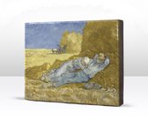 Siësta - Vincent van Gogh - 26 x 19,5 cm - Niet van echt te onderscheiden schilderijtje op hout - Mooier dan een print op canvas - Laqueprint.