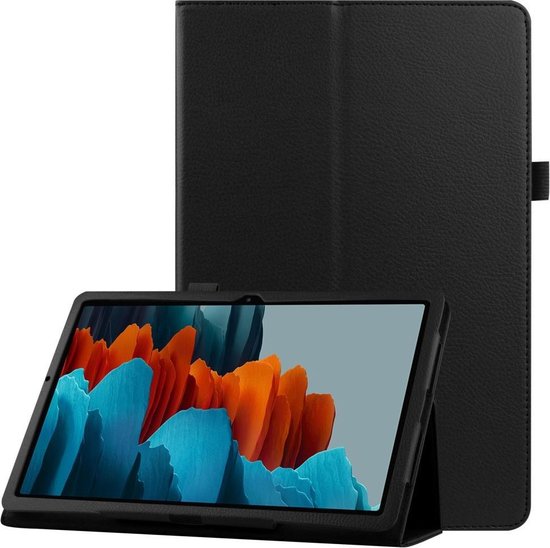 Book Cover Galaxy Tab S7 Hoes Zwart met Standaard