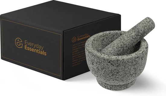 Everyday Essentials – Granieten Vijzel Met Stamper – Incl. Antislip Pad – ∅15xH10 cm - Everyday essentials