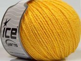 Alpaca wol garen geel - wol breien met breinaalden 4mm - alpacawol gemengd met acryl en viscose breigaren – breiwol pakket 8 bollen van 50 gram knitting yarn wool