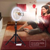 EaglePatent® Ringlamp met statief  - USB - TikTok lamp - Ringlight - flitser - Ring lamp - Vlog - Make-up light - Studiolamp