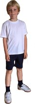 Gym Kleding - GYMSET Jongens - maat 128 - wit T-shirt en navy shorts