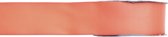 1x Hobby/decoratie koraal roze satijnen sierlinten 1,5 cm/15 mm x 25 meter - Cadeaulint satijnlint/ribbon - Striklint linten