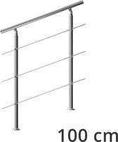 Monzana Trapleuning 100 cm - Met 3 Spijlen – Roestvrijstaal