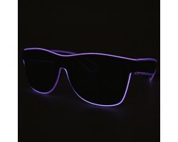 LED Bril Paars - Lichtgevende Bril - Bril met LED verlichting - Bril met Licht - Feestbril - Party Bril - Neon