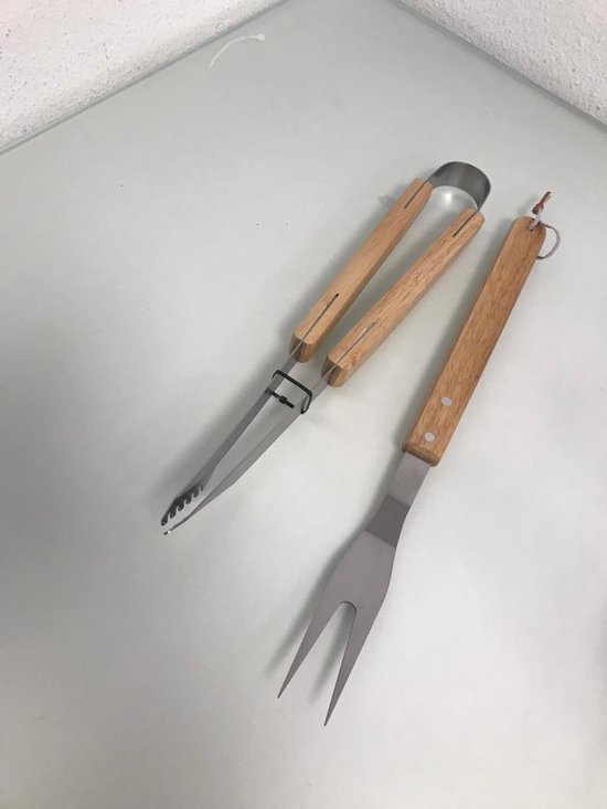 BBQ kookgerei - vork en knijper - 40 cm | bol.com