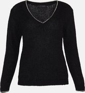 LOLALIZA Gebreide trui met lurex details - Zwart - Maat S/M