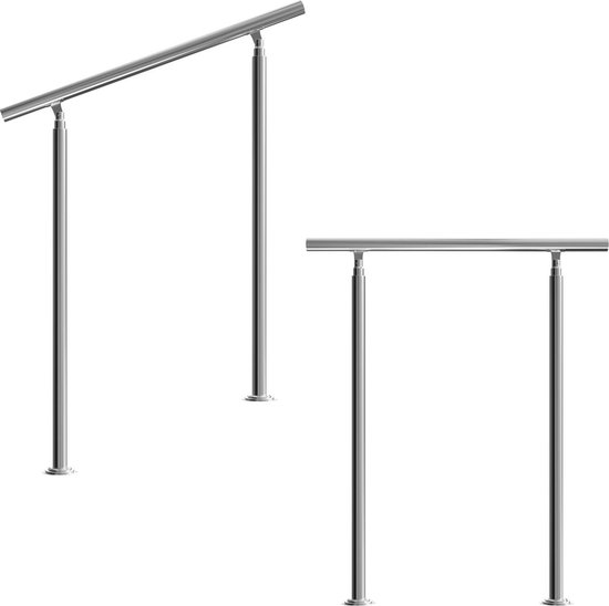 Monzana main courante en acier inoxydable - 100 cm sans barres - balustrade en acier inoxydable