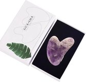 Gua Sha Schraper - Jade Steen Gezichtstool - 100% echte Amethyst Quartz met box
