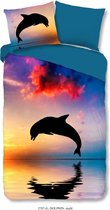 Good Morning Dekbedovertrek Dolphin 140x200/220 - Dolfijn - Multi Kleur