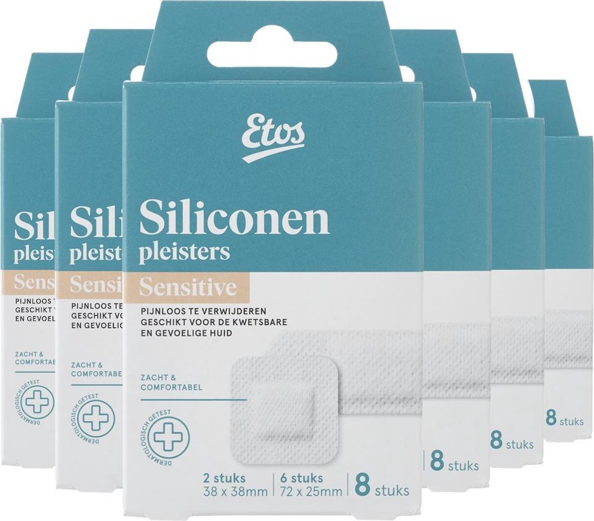 criticus Hinder Verrassend genoeg Etos Siliconen Pleisters - 2 formaten - 48 stuks (6x8 pleisters) | bol.com