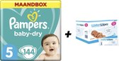 Pampers Baby Dry Maat 5 - 144 Luiers + WaterWipes 720 doekjes - Voordeelpack