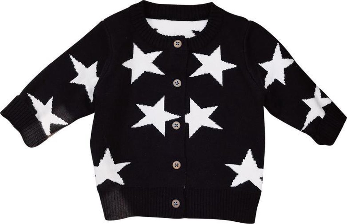 Supercute - vest - sterren - 6 t/m 9 manden - maat 74