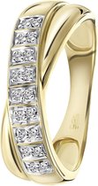 Lucardi - Diamond Luxury - Geelgouden ring met diamant