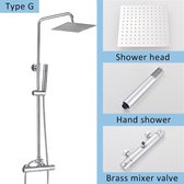 Productgigant - Doucheset met regendouchekop & thermostaatkraan - incl. handdouche - RVS