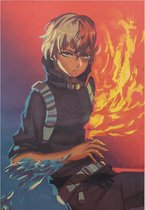 Poster - My Hero Academia Shoto Todoroki Anime - 51 X 35 Cm - Multicolor