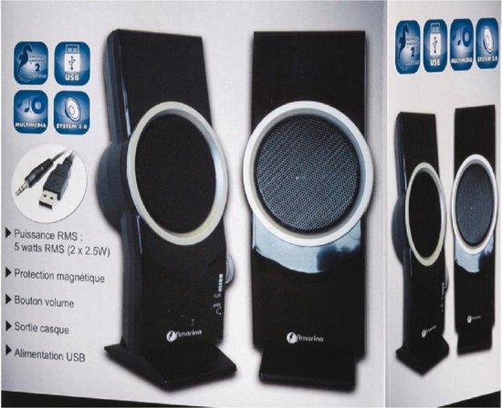 Amarina - Portable speakler - 5 Watt USB-luidsprekers - RMS - USB van Amarina — afbeelding 2
