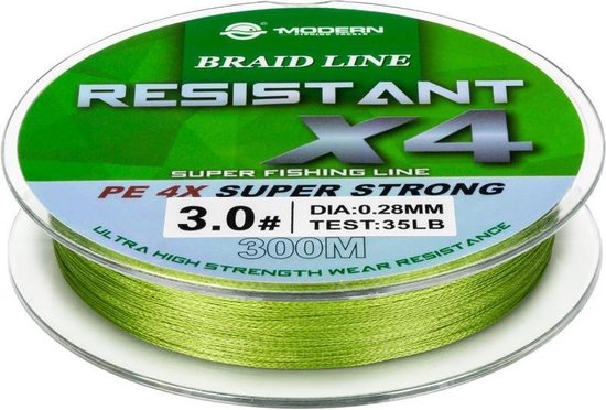 RESISTANT X4 - Fil de pêche tressé / fil de pêche - 300 mètres - [0, 14mm /  6.8kg] -... | bol
