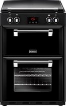 Stoves RICHMOND 600 Ei Zwart met 2 ovens (conventioneel en hetelucht) en 4 inductie kookzones.