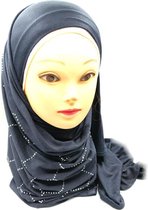 Zwaart hoofddoek, mooie hijab, sjaal.