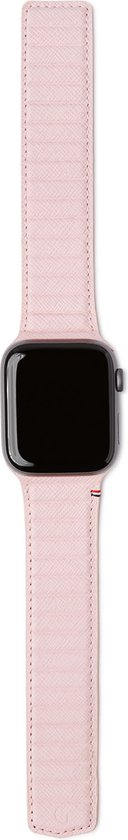 DECODED Traction Strap Lite - Magnetische Leren Horlogebandje - Apple Watch Series 1/2/3/4/5/6/7/8/SE - 38/40/41 mm - Lichtroze - Decoded