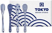Tokyo Design Studio Nippon Blue Lepelset - 4 stuks - Porselein