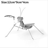 Bidsprinkhaan – Metalen bouwpakket –  3d puzzel - 12 cm - Praying Mantis