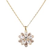 Witte Swarovski® Kristal Bloem - 14K Ketting 43cm +5cm