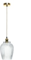 MLK - Hanglamp - Glas - 1 lichts - E27 - Transparant - ca. 20cm (L/T) x 20cm (B) x 34cm (H) ca. 1045 g - Kabel lengte  ca. 100cm