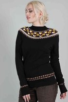 Voodoo Vixen Gebreide trui -L- Farrow Heart And Flower Zwart