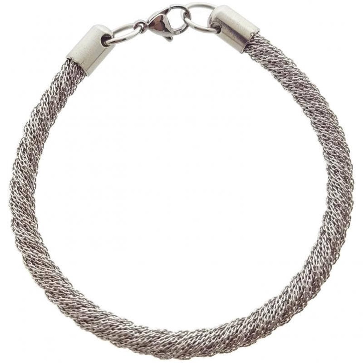 Aramat Jewels | Armbanden | Stijlvolle Zilverkleurige Fantasie Armband staal | | | |6mm | Staal | Volwassenen | Verkleurd niet