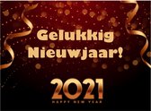 Gelukkig Nieuwjaar 2021 Etiketten - Wensetiketten - Cadeau etiketten - 45 x 33 mm 180 st