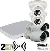 Dahua Full HD draadloos IP camerasysteem - 4 IP camera's - powerline adapter set - hdset56w