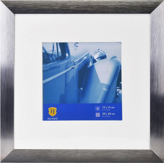 Henzo LUZERN aluminium - Fotokader - 20 x 20 cm - Fotoformaat 20 x 20 / 13 x 13 cm - Donker Grijs