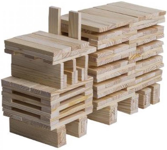 Z!N | houten plankjes - constructie speelgoed - hout bouwen - incl. opbergzak |