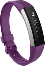 Siliconen Smartwatch bandje - Geschikt voor  Fitbit Alta / Alta HR siliconen bandje - paars - Maat: L - Horlogeband / Polsband / Armband