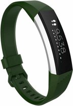 Siliconen Smartwatch bandje - Geschikt voor  Fitbit Alta / Alta HR siliconen bandje - legergroen - Maat: L - Horlogeband / Polsband / Armband