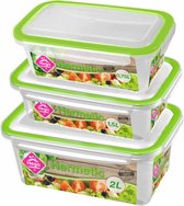 Diepvries/koelkast voedsel bewaarbakjes set van 10x stuks diverse formaten in 0.75 - 1.5 - 2 liter inhoud