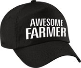 Awesome farmer pet / cap zwart voor volwassenen - baseball cap - cadeau petten / caps
